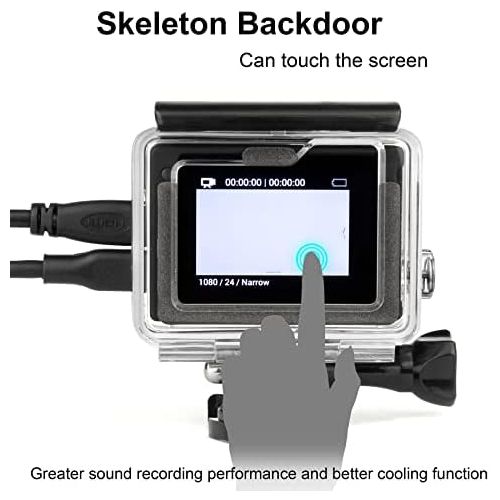  SOONSUN Side Open Protective Skeleton Housing Case for GoPro Hero 4 Black, Hero 4 Silver, Hero 3+, Hero 3 Cameras ? LCD Screen Touchable and Charging Without Removing The Housing C