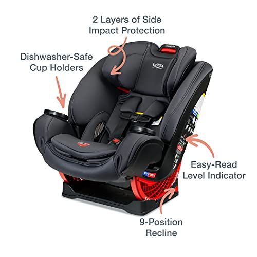  Britax One4Life ClickTight All-In-One Car Seat ? 10 Years of Use ? Infant, Convertible, Booster ? 5 to 120 Pounds, Cool Flow Moisture Wicking Fabric, Cool N Dry Charcoal [Amazon Ex