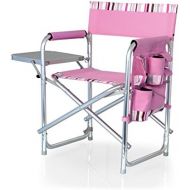 Graphic Image Sports Chair Folds w/Table & Pockets Pink w/Stripes