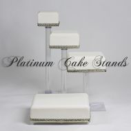 Platinumcakeware 4 TIER CASCADE WEDDING CAKE AND CUPCAKE STAND SQUARE (SQ415)