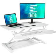 [아마존베스트]Visit the EleTab Store EleTab Standing Desk Converter Sit Stand Desk Riser Stand up Desk Tabletop Workstation fits Dual Monitor 32 inches White
