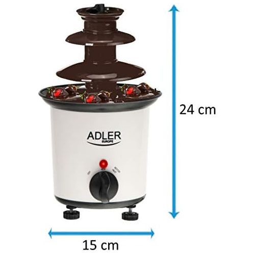  [아마존베스트]Adler Chocolate Fountain, Chocolate Fountain, Fondue, Chocolate Fondue, Chocolate Fondue, 10 Plastic Sticks, 1 Chocolate Spoon, 30 Watt, 200 ml, Easy to Clean, Heat-Resistant