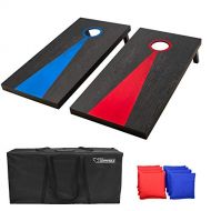 GoSports Regulation Size Solid Wood Cornhole Set - Includes Two 4 x 2 Boards, 8 Bean Bags, Carrying Case and Game Rules