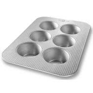 USA Pan Bakeware Texas Muffin Pan, 6 Well, Nonstick & Quick Release Coating, Made in the USA from Aluminized Steel: Large Muffin Pan Aluminum: Kitchen & Dining