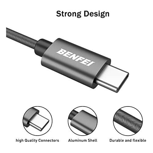  [아마존베스트]BENFEI USB-C to 3.5mm Adapter USB Type C to 3.5mm Headphone Jack Adapter Nylon Cable [DAC Hi-Res] Compatible with iPad Pro New 2018, Pixle 2/XL/3, HTC, Samsung S8/S9/Note 8 etc. 1