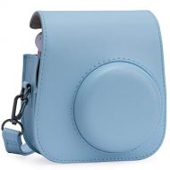 Frankmate Protective Case for Fujifilm Instax Mini 11 Instant Camera - Premium Vegan Leather Bag Cover with Removable Adjustable Strap (Light Blue)