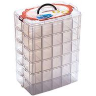 [아마존베스트]Sooyee 6 Layers Stackable Storage Container Clear 60 Adjustable Compartments,Compatible with Small Toys Arts and Crafts Piping Tips Hardware Storage