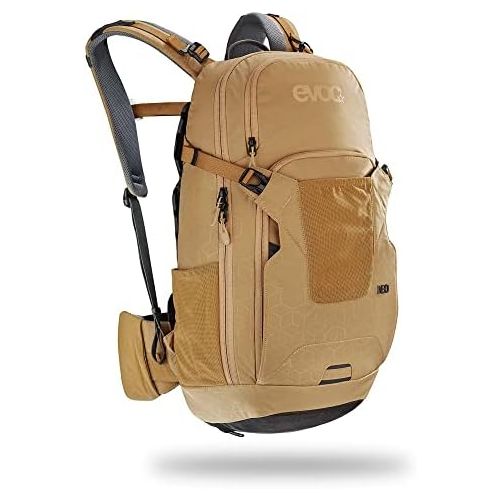  Evoc Hiking Backpack 16L Gold - Travel Backpack for Men and Women for Running Hiking and Trekking, Hiking Bag as Camping and Motorcycle Backpack with Helmet Attachment