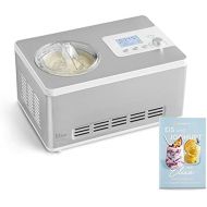 [아마존베스트]Springlane Kitchen Elisa 2.0 L Ice Maker & Yoghurt Maker with Self-Cooling Compressor 180W Stainless Steel with Cooling and Heating Function, incl. recipe book