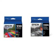 Epson T220120-BCS DURABrite Ultra Black & Color Combo Pack Standard Capacity Cartridge Ink, Black and Color Combo Pack & T220XL120-S DURA Ultra Black High Capacity Cartridge Ink