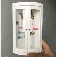 EatingBiting Handcraft 1:12 Dollhouse Miniature Wooden Shower Room Bathroom for Dollhouse Furniture Landscape , Vivid 1 Set Shower Room Bathroom with All Accessories Inside Boxed