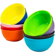 [아마존베스트]Youngever 9 Pack 10 Ounce Plastic Bowls, Kids Plastic Bowls, Set of 9 in 9 Assorted Colors