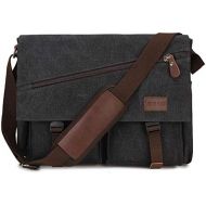 [아마존베스트]Messenger Bag for Men,Water Resistant Canvas Satchel 14 15.6 17 Inch Laptop Briefcases Business Shoulder Bookbag by RAVUO