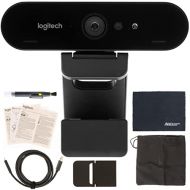 AOM Logitech BRIO UHD 4K Webcam: (960-001105) with RightLight 3 and HDR Technology + Bundle Kit