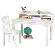 KidKraft Avalon Wooden Childrens Desk with Hutch, Chair & Storage - White