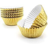 [아마존베스트]Gold Cupcake Liners,GOLF Standard Gold Foil Cupcake Liners Wrappers Metallic Baking Cups ,Muffin Paper Cases, 100 Pack