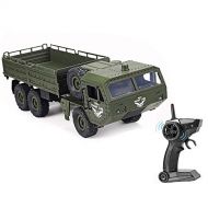 GoolRC Q75 RC Military Truck, 6WD 2.4GHz Remote Control Army Car Off-Road Truck for Adults Kids (Army Green)