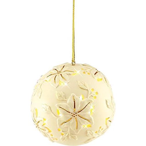 레녹스 Lenox Poinsettia Bisque Lighted Ornament