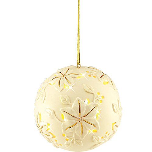 레녹스 Lenox Poinsettia Bisque Lighted Ornament