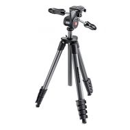 Manfrotto Compact Advanced Aluminum 5-Section Tripod Kit with 3-Way Head, Black (MKCOMPACTADV-BK)