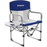 KingCamp Folding Camping Directors Chair, Portable Camping Chair Heavy Duty with Side Table Mesh Back for Outdoor Tailgating Sports Backpacking Fishing Beach Trip Picnic Lawn