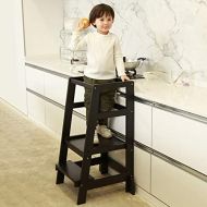 SDADI Kids Step Stools Kitchen Standing Tower, Black LYLT06B