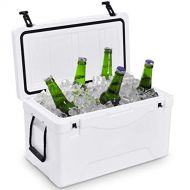 Giantex 64 Quart Heavy Duty Cooler Ice Chest Outdoor Insulated Cooler Fishing Hunting Sports (White)