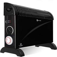 KESSER Convector 2000 Watt Heater 24 Hour Timer with Frost Guard Continuous Thermo Control Turbo Heater 3 Levels Support Grooves, black