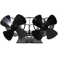 LYNLYN 8 Blades Upgrade Heat Powered Stove Fan Double Head Silent Heat Powered Stove Fireplace Fan for Gas/Pellet/Wood/Log Stoves Liyannan (Color : Twin Motor)