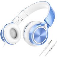 [아마존베스트]AILIHEN MS300 Headphones with Cable Foldable Stereo On Ear Wired Headset 3.5 mm for Android Smartphone Laptop Tablet PC Computer (Blue)