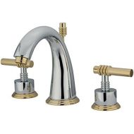 Nuvo ES2964ML Elements of Design Milano 8 to 16 2-Handle Widespread Lavatory Faucet with Brass Pop-Up, 5-1/2, Polished Chrome/Polished Brass