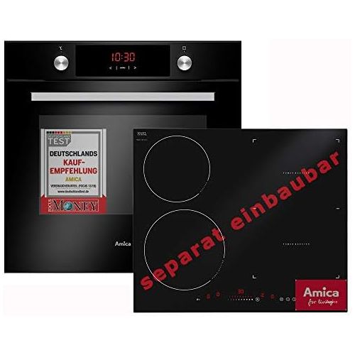  [아마존베스트]Amica Schott Ceran, self-contained oven set, induction hob, 60 cm, convection flex zone slider control, pot detection, AutoBridge Zone Stop & Go