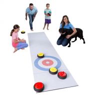 HearthSong Curling Zone Indoor Family Game with Six Battery-Operated Hovering Stones and 11½L x 2½W Mat