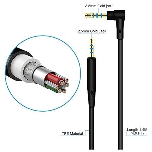  [아마존베스트]SINDERY QC25 Replacement Audio Extension Cable for Bose Quiet Comfort 25 QC35/OE2/OE2i/AE2i/Soundlink/SoundTrue 1.4m