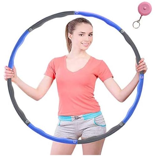  [아마존베스트]HKBTCH Hula Hoop for Weight Loss, Detachable in 6-8 Segments, Hula Hoop for Adults and Children, with Mini Tape Measure (1 kg)