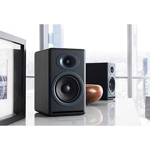  Audioengine P4 Passive Bookshelf Speakers Home Stereo High-Performing 2-Way Desktop Speakers (Black)