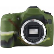 Surpassed Professional Secure Silicone Gel Rubber Camera Cases Bag Housing Body Skin for Canon EOS 60D Digital SLR Camera Protective Case (Army Green)