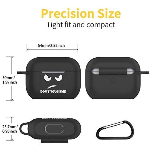  [아마존베스트]EasyAcc Silicone Case Compatible with AirPods Pro, Airpods Protective Silicone Cover Skin Shockproof Protective Case Perfect Fit for Apple AirPods Pro Charging Case Black