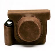 HelloHelio Vintage Leatherette Limited Edition Groove Bag for Fujifilm Instax Wide 300 Instant Film Camera Case with Strap - Brown