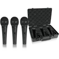 [아마존베스트]Behringer Ultravoice XM1800S Dynamic Cardioid Vocal and Instrument Microphones, Set of 3,Black