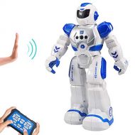 [아마존베스트]Sikaye RC Robot for Kids Intelligent Programmable Robot with Infrared Controller Toys, Dancing, Singing, Led Eyes, Gesture Sensing Robot Kit, Blue