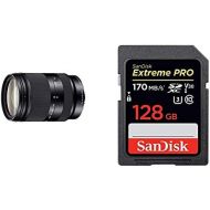 [아마존베스트]Sony SEL-18200LE Zoom Lens (18-200 mm, F3.5-6.3, OSS, APS-C, E-Mount) Black & SanDisk Extreme Pro SDXC UHS-I Memory Card 128 GB (V30, Transmission Speed 170 MB/s, U3, 4K UHD Videos