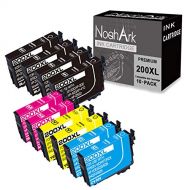 NoahArk 10 Packs 200XL Remanufactured Ink Cartridge Replacement for Epson 200 XL T200XL use for Expression Home XP-200 XP-300 XP-310 XP-400 XP-410 Workforce WF-2520 WF-2530 (4BK/2C