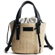 NOMIMAS Female Bucket Cylindrical Straw Bags Fashion Summer Beach Tote Wheat-straw Woven Women Crossbody Bag