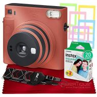PS Fujifilm Instax SQ1 Instant Camera (Terracotta Orange) w/Basic Accessories Bundle Includes Fujifilm Instax Square Instant Film (20 Exposures), Camera Strap, Color Plastic Frames