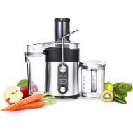 Crux Easy to Clean 5-Speed Digital Juicer with 5 Custom Settings & Juice Jar with Frother Separator, clear