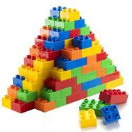 Prextex 300 Piece Classic Big Building Blocks STEM Toy Bricks Set Compatible with All Major Brands Bulk Bricks Set for All Ages