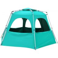 JTYX Camping Tent for 5-8 Person Automatic Pop Up Tent with Double Door Portable Instant Tent Sun Shelter for Outdoor Camping Hiking Fishing