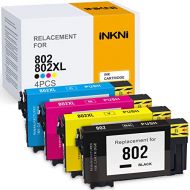 INKNI Remanufactured Ink Cartridge Replacement for Epson 802 802XL T802XL for Workforce Pro WF-4730 WF-4734 WF-4740 WF-4720 EC-4020 EC-4030 EC-4040 Printer Ink (Black, Cyan, Magent