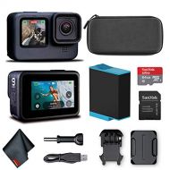 GoPro HERO9 Black - Waterproof Action Camera with Front LCD and Touch Rear Screens, 5K HD Video, 20MP Photos, 1080p Live Streaming, Stabilization + Sandisk 64GB Card and Cleaning C
